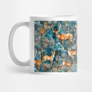 Creatures in the enchanted forest watercolor Mug